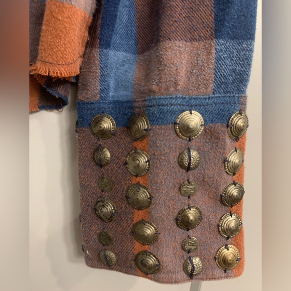 Free People We the Free Austin Plaid Buttondown Flannel Size XS 100% Cotton NWT - Picture 6 of 16